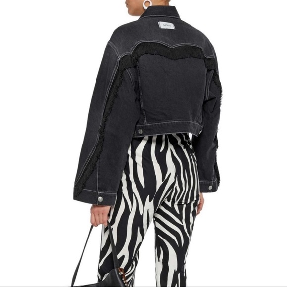 Ganni Rienzi Cropped Fringe Denim Jacket Washed
Black Size 36 Small - Picture 5 of 16